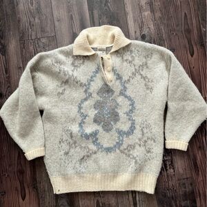 Hilda Ltd 100% Wool Collared Sweater 70s VTG